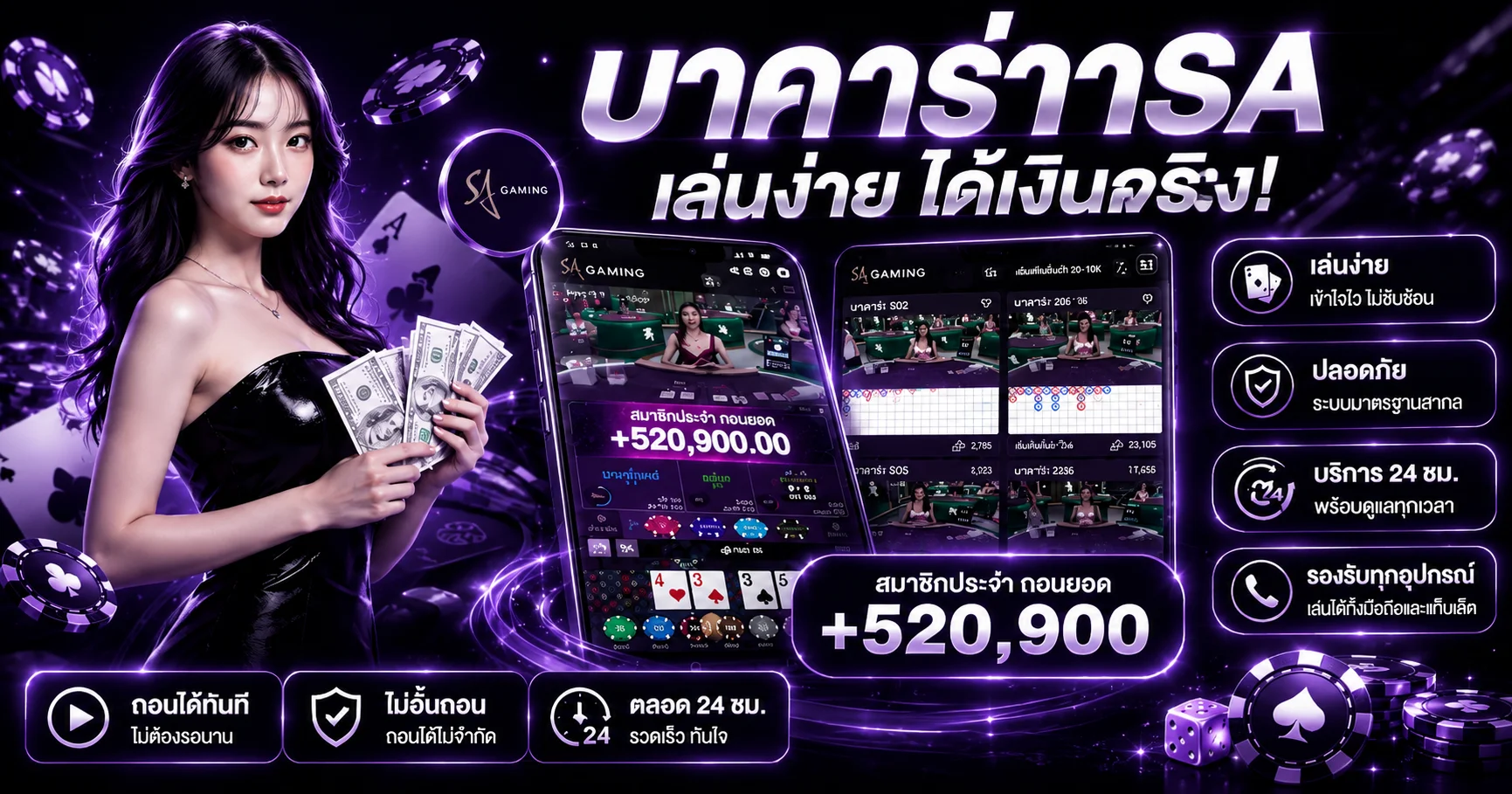 ภาพ MAX1B คาสิโนสดพร้อมมาสคอตมังกรสีทอง